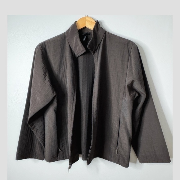 Eileen Fisher Jacket Nylon Blend Ripstop Outdoor Jacket Wind Breaker Petite M - Picture 2 of 11